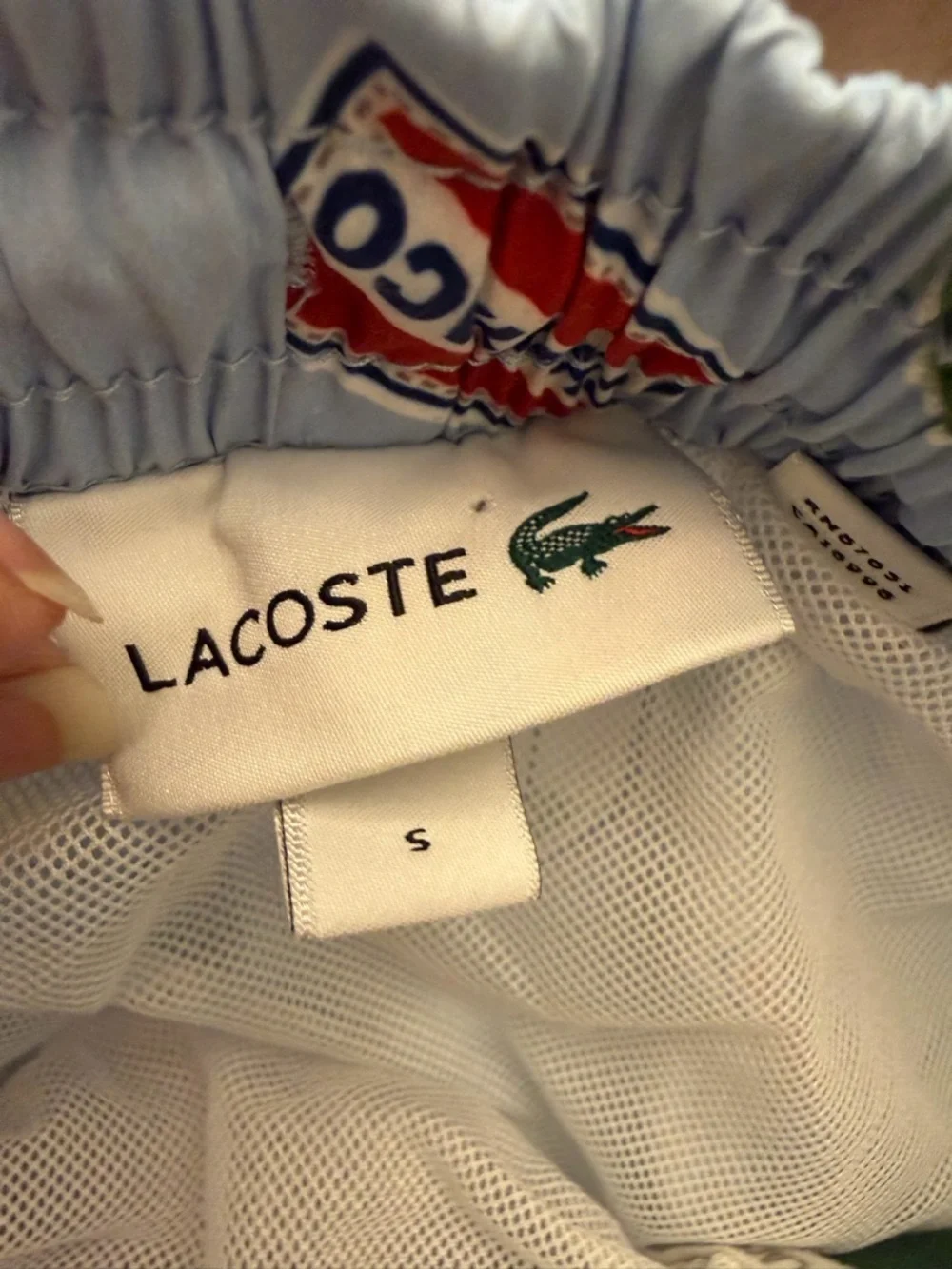 New Lacoste Men’s Lace-Up Waist Print Swimming Trunks 7” inseam